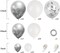 105pcs White and Silver Confetti Balloons Garland Kit, White Metallic Silver and Silver Confetti Party Balloons for Birthday, Graduation, Wedding Party Decoration